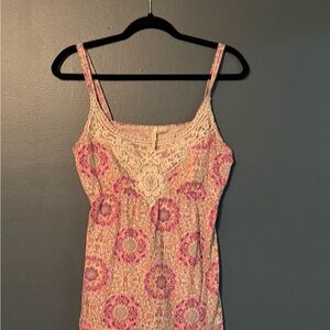 Red Camel Floral Lace Camisole
